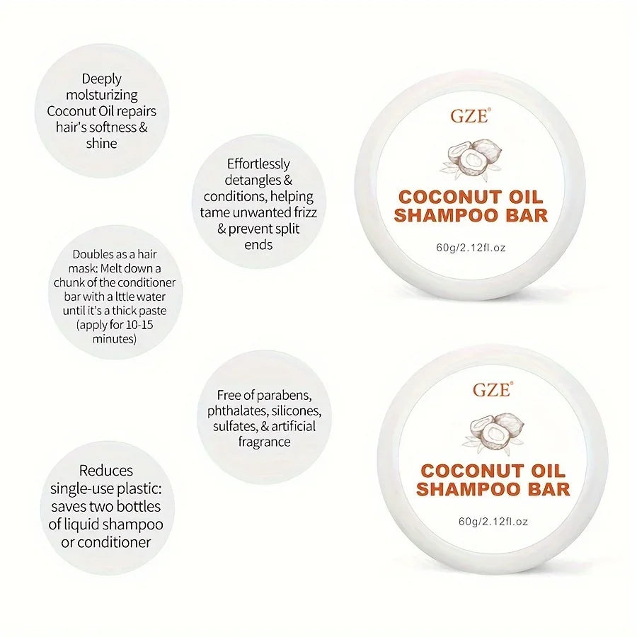 GZE Coconut Oil Shampoo Bar – Moisturizing for Dry Hair