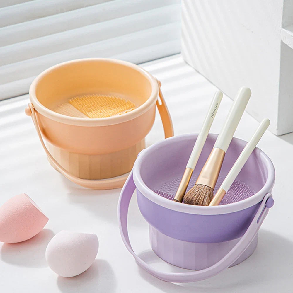 Makeup Brush Cleaning Bowl Beauty Egg Tool Storage Powder Puff Dry