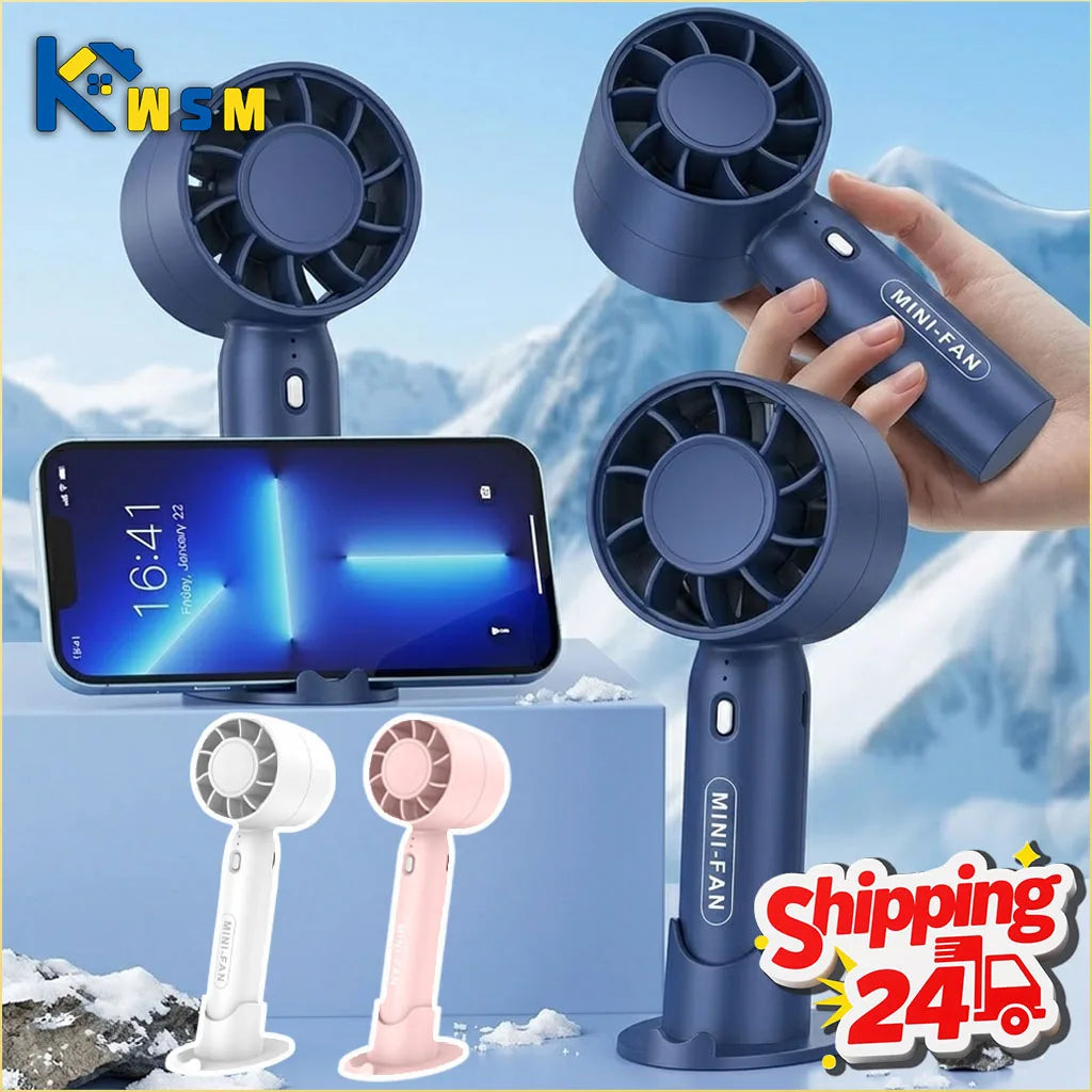 Mini USB Rechargeable Handheld Fan – 3 Speed Portable Desk Fan