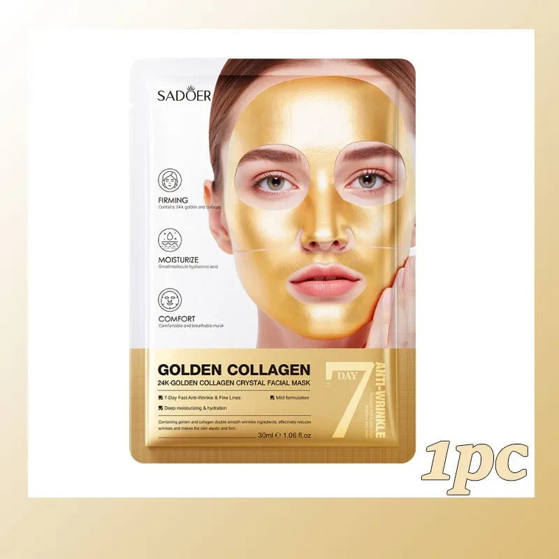 SADOER 24K Gold Collagen Face Mask – Firming & Hydrating