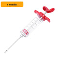 Turkey Injector Syringe 3 Marinade Needles Meat Cleaning Brush Easy