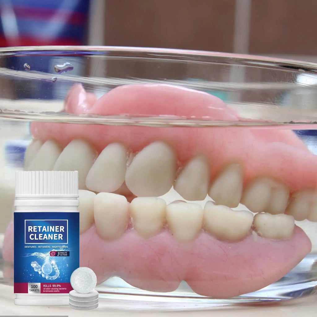 Denture Cleaning Tablets 100 Pack – Retainer & False Tooth Cleanser