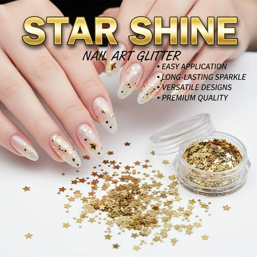 Silver Star Nail Glitter Sequins – Shiny Flakes & Charms