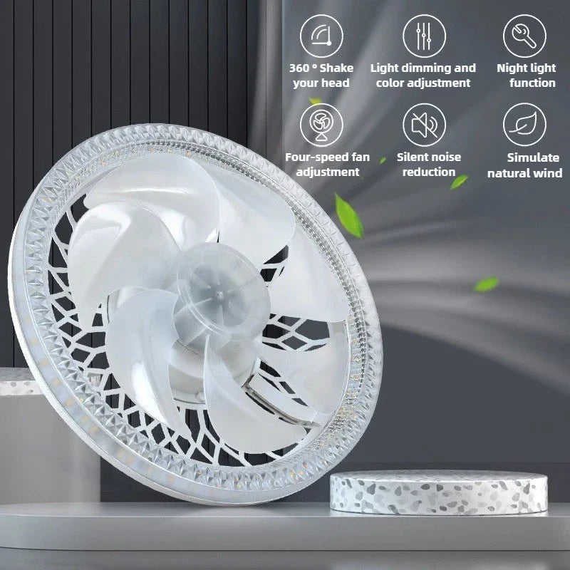 LED Ceiling Fan Light with Remote Control – Dimmable 2-in-1