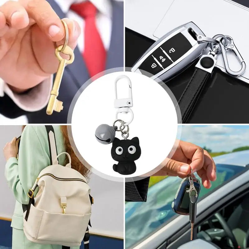 Cat Key Rings Car Keys Black White Keychain Charm Keyring Pendant
