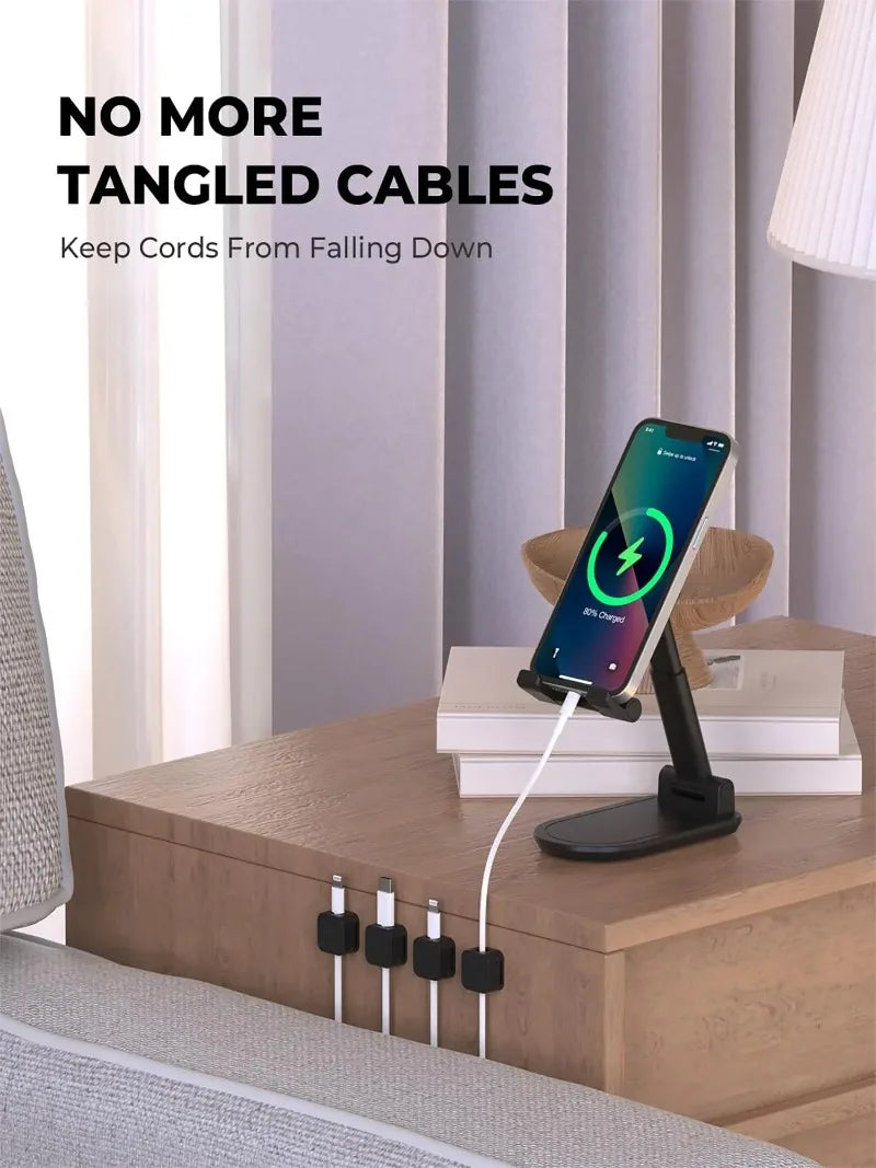 Adhesive Cable Clips | Cord Holder for Desk, Car & Wall