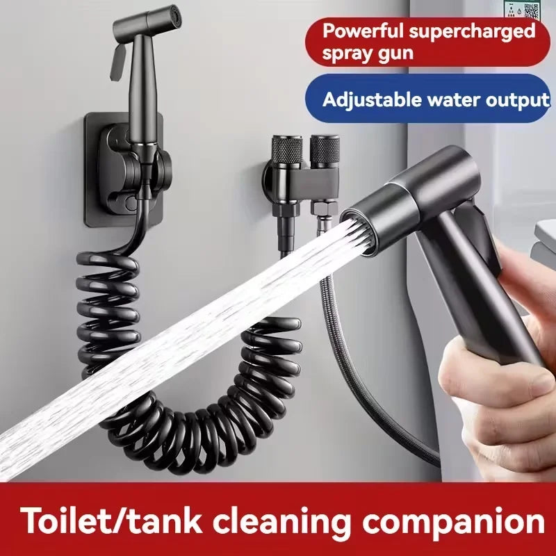 6-Pc High-Pressure Toilet Spray Gun Set | 304 Stainless Steel