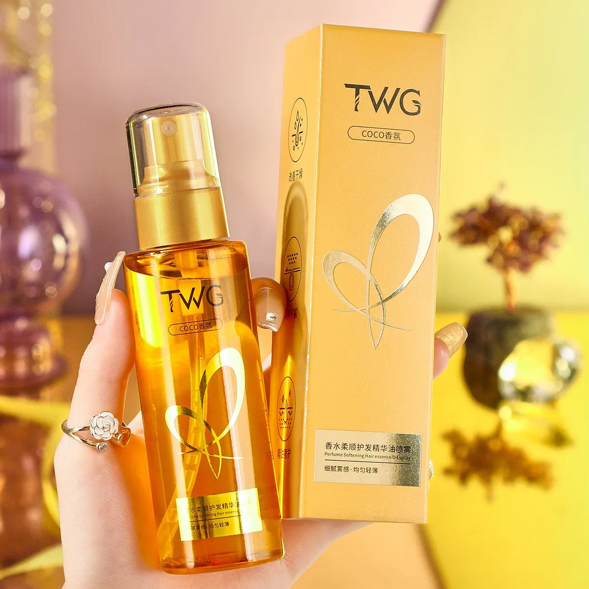 TWG Gentle Brilliance Hair Oil Spray | Smooth Curly Hair
