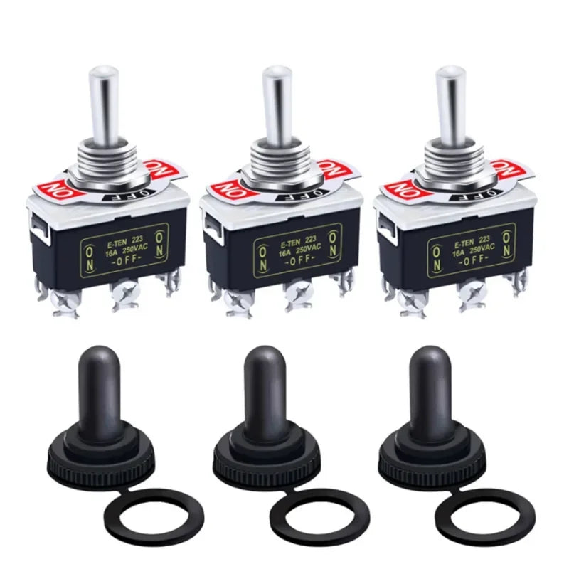 5-Pack SPST Rocker Toggle Switch 15A 250V Waterproof | Car Boat