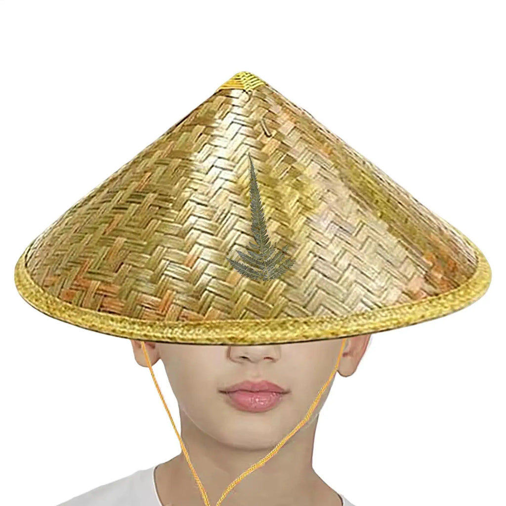 Handwoven Conical Bamboo Straw Hat – Unisex Sun Cap