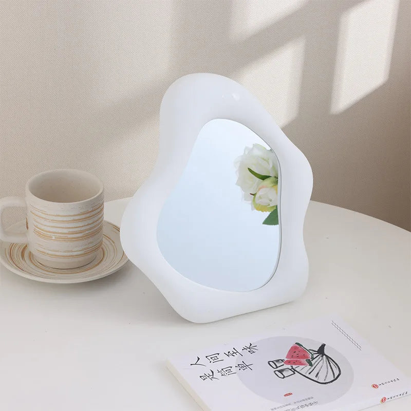 Fashion Silver Decorative Mirrors Electroplated Laser Makeup Mirror