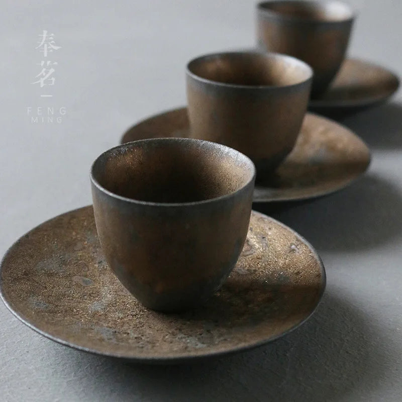 Ceramic Coasters Japanese Heat-resistant Non-slip Mats Tea Cup