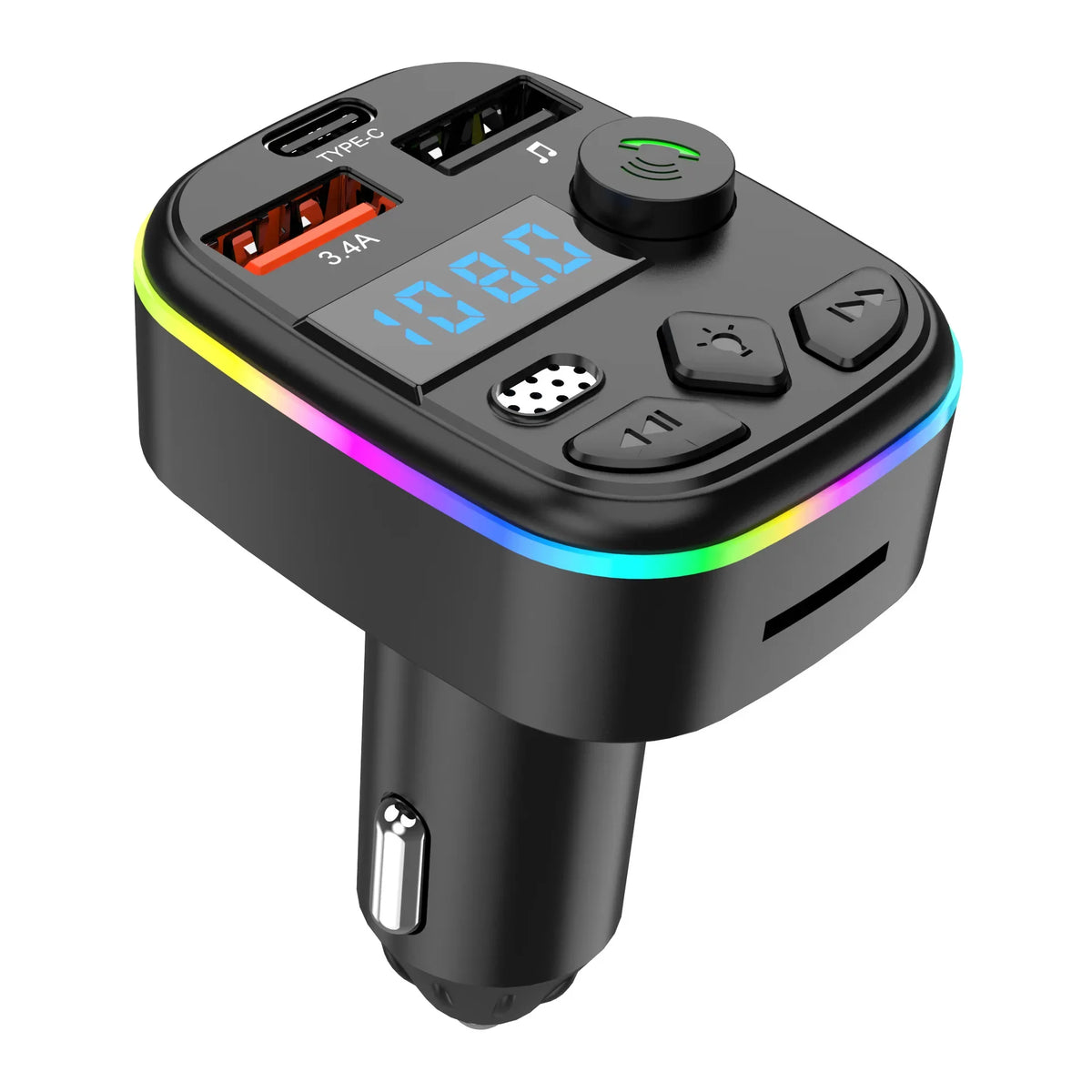 Bluetooth 5.0 Car FM Transmitter | Fast Charge & MP3 Player