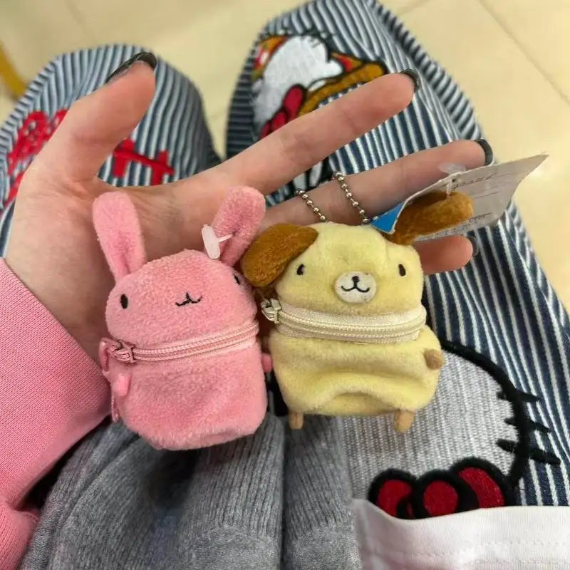 Mini Fluffy Rabbit Plush Coin Purse Keychain – Cute Pouch