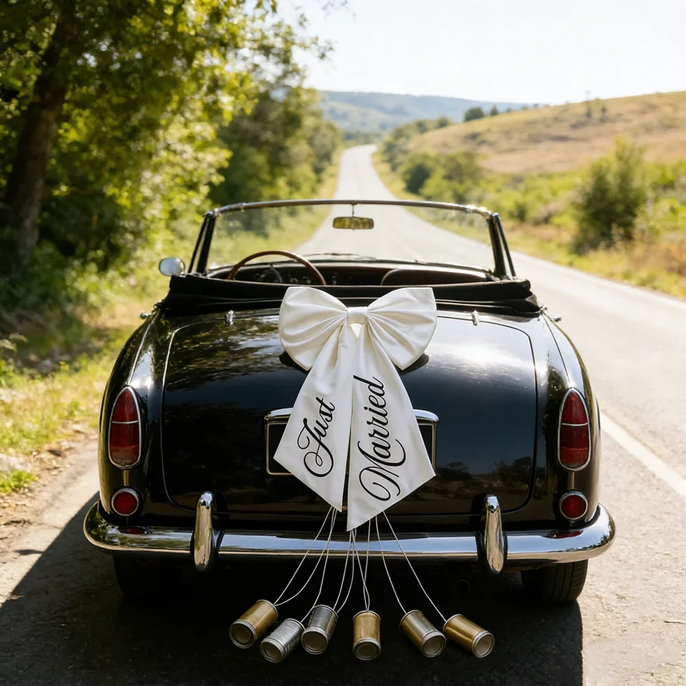 Just Married Car Bow Wedding Ribbon Decoration | Bridal Party