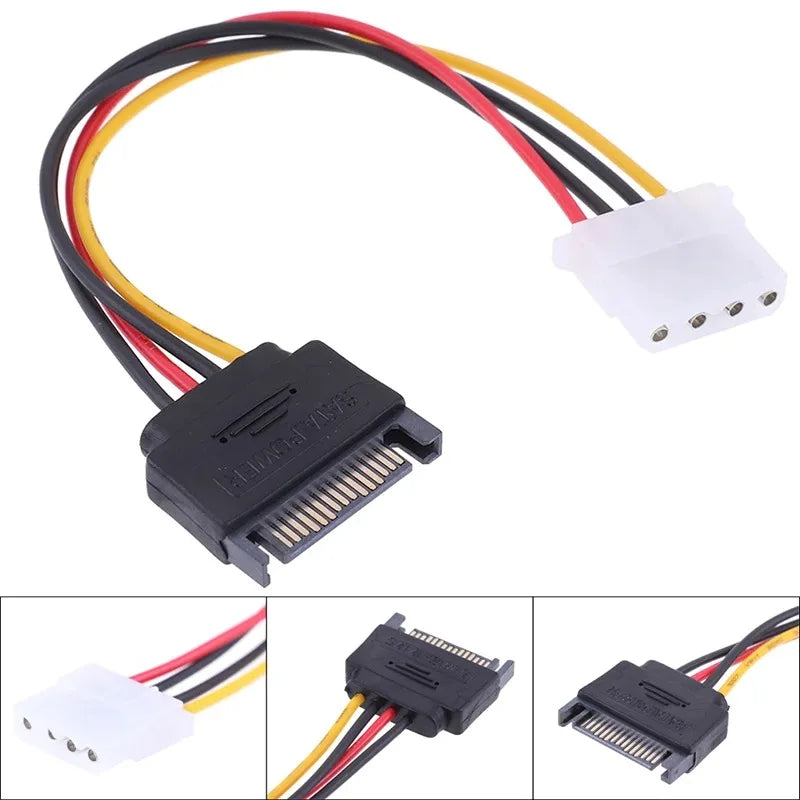 4-Pin Molex IDE to 15-Pin SATA Power Cable Adapter for PC