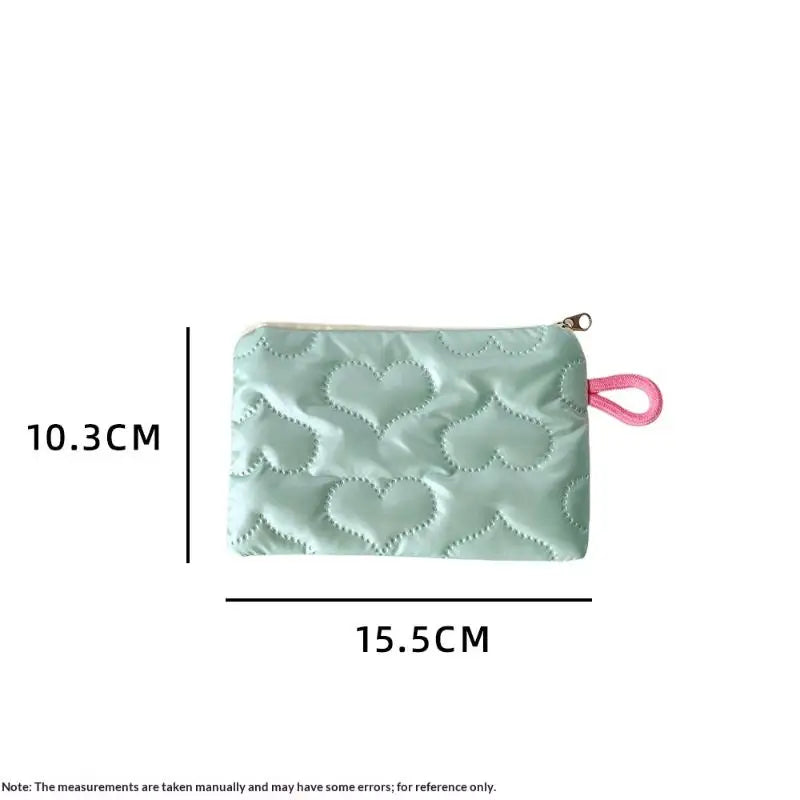 Heart Bow Coin Purse Zipper Cosmetic Pouch – Mini Organiser