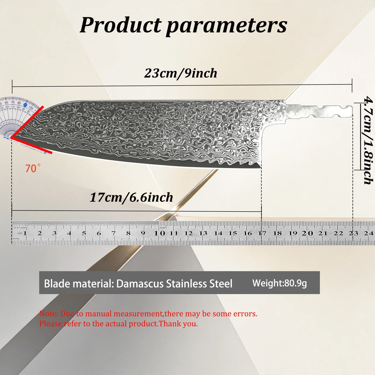 Hand Forged Damascus Steel Blade Blank – DIY Santoku Knife