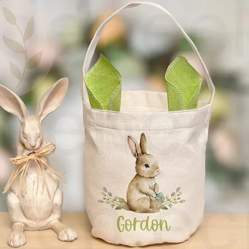 Personalised Easter Egg Hunt Basket | Vintage Bunny Sack