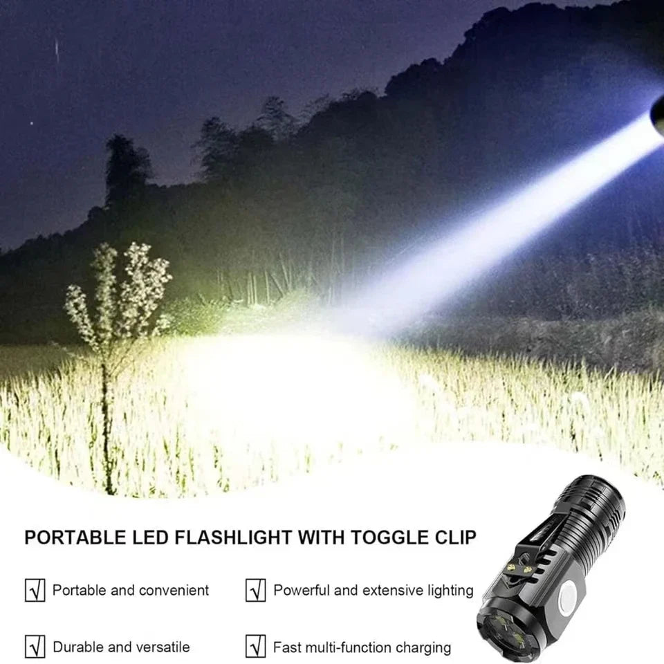 LED Strong Light Flashlight Rechargeable Multi Functional Long Range