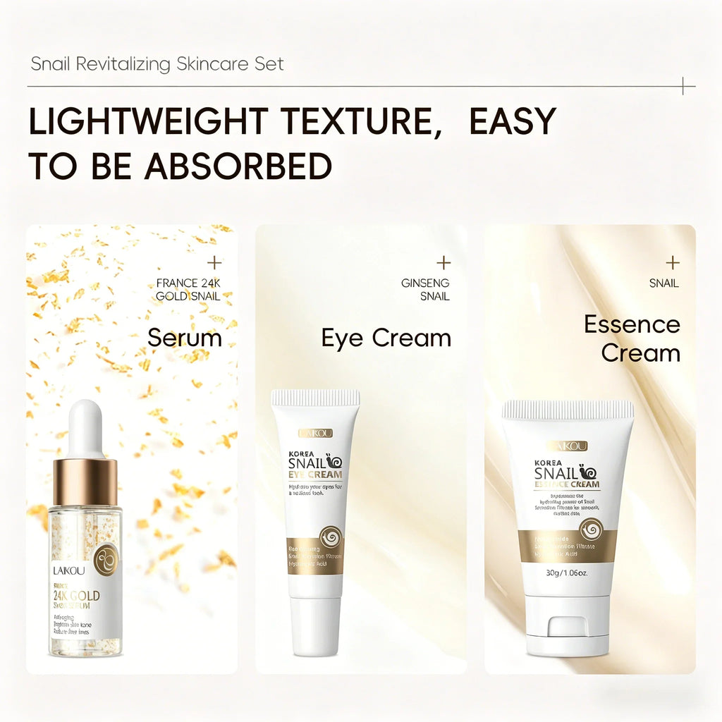 LAIKOU Vitamin C Sakura 3-Piece Skincare Set – Serum, Eye & Face Cream
