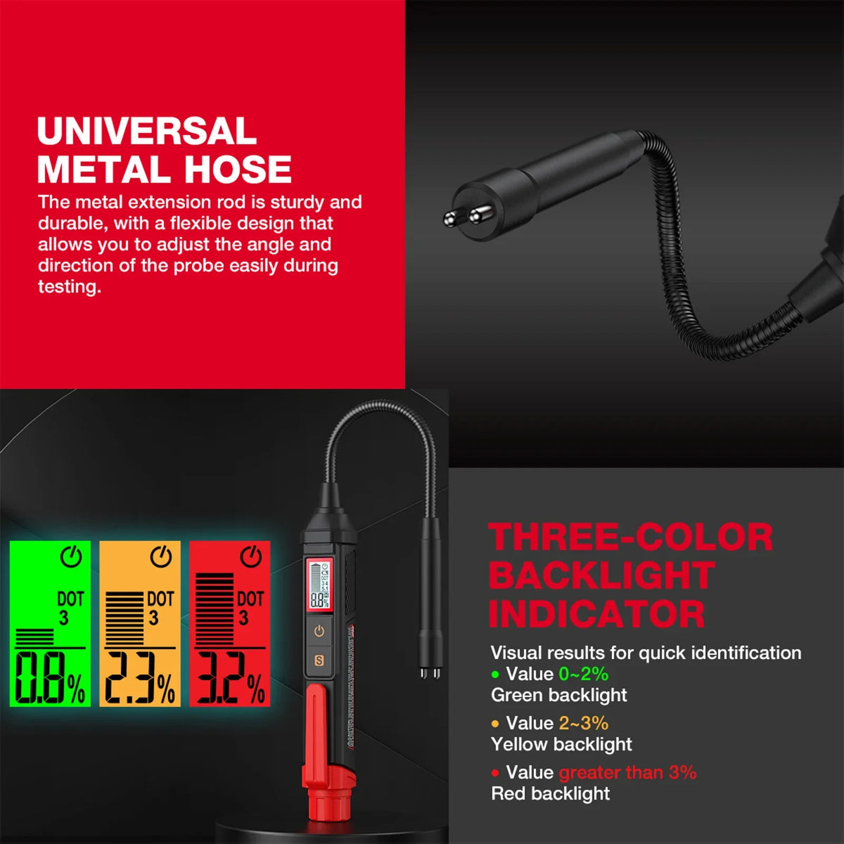 HABOTEST HT663L Digital Brake Fluid Liquid Tester Car Sound Light