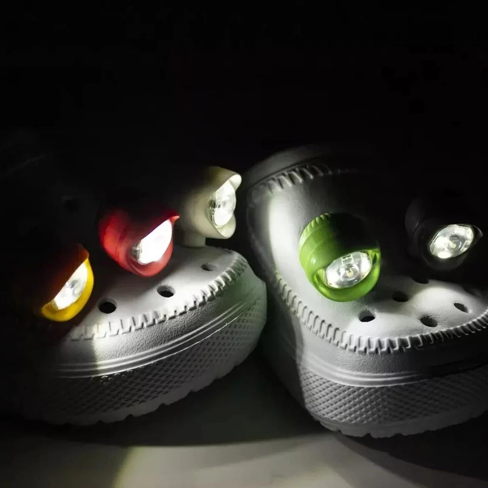 USB Rechargeable Clog Shoe Lights – 2pc Waterproof LED Charm