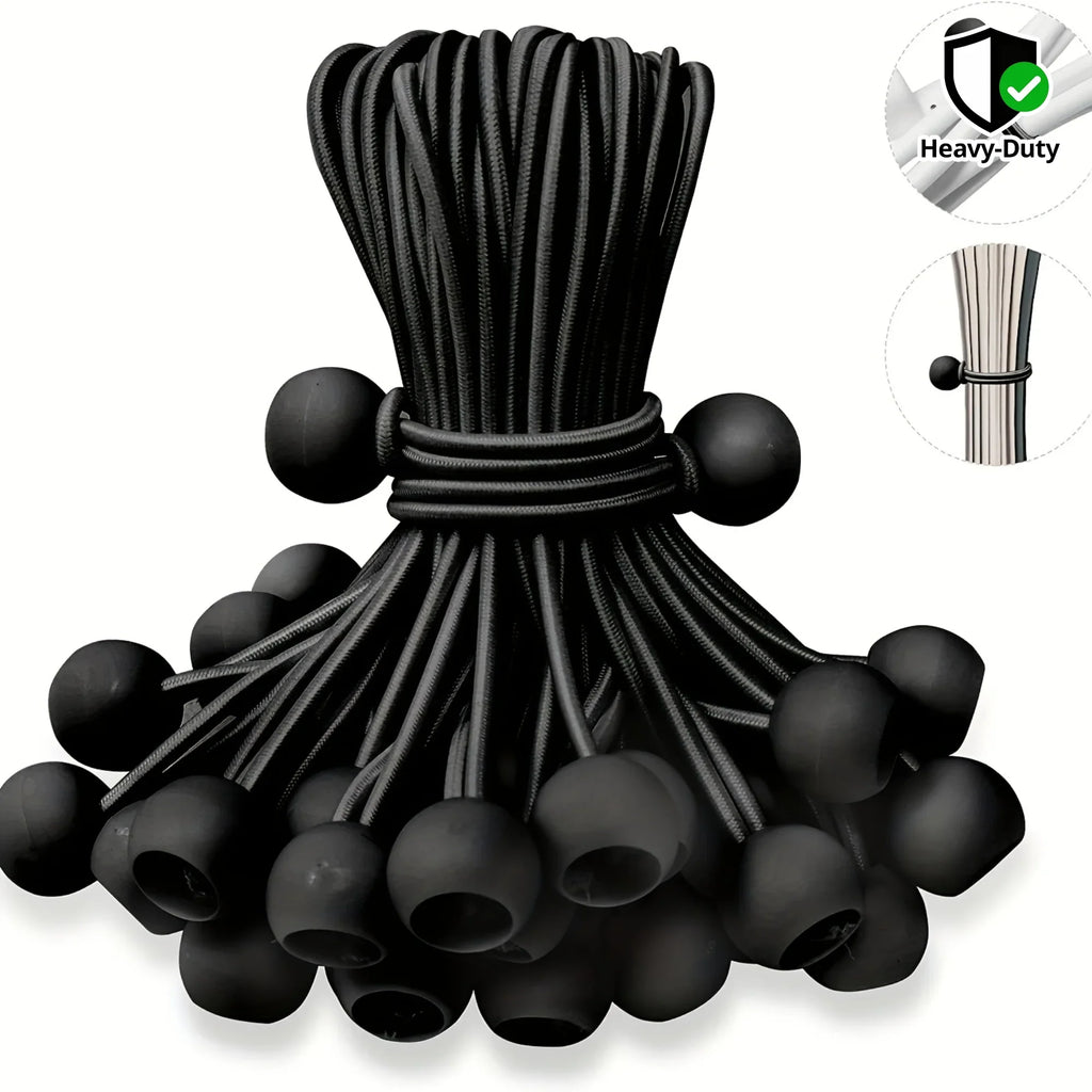 24-Pack Ball Elastic Ties – Canopy, Tent, Tarp & Awning Straps