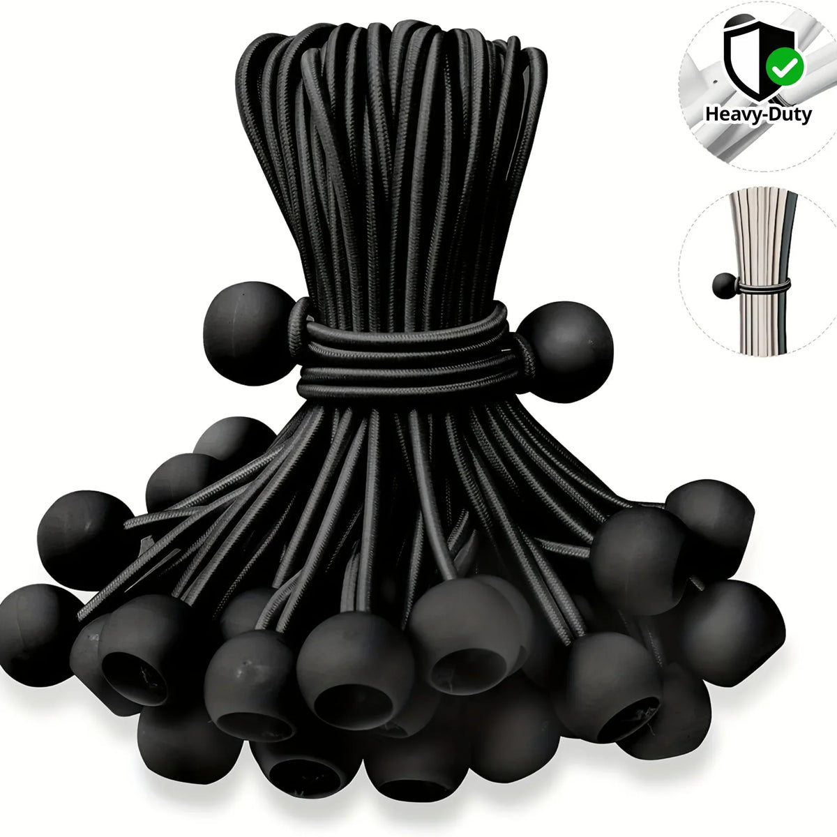 24-Pack Ball Elastic Ties – Canopy, Tent, Tarp & Awning Straps