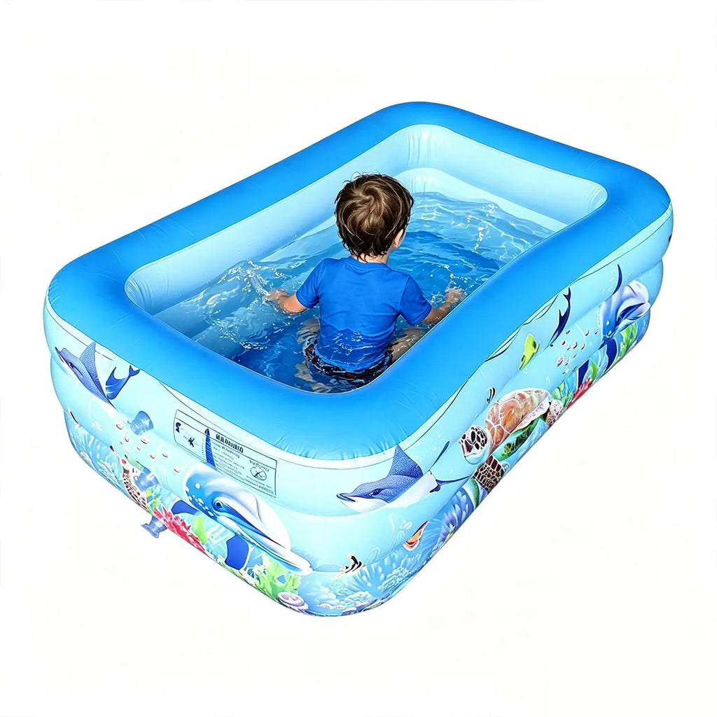 Inflatable Rectangle Kiddie Pool 55x35x17" – Backyard Summer