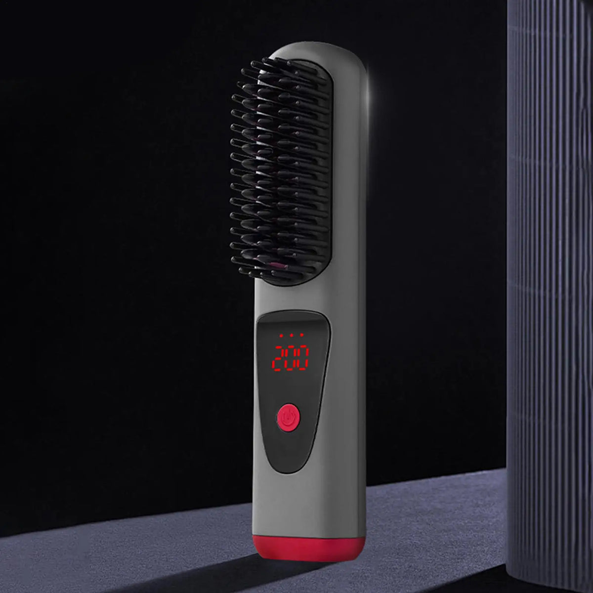 Cordless Ceramic Hair Straightener Brush – 4 Heat Levels & LED