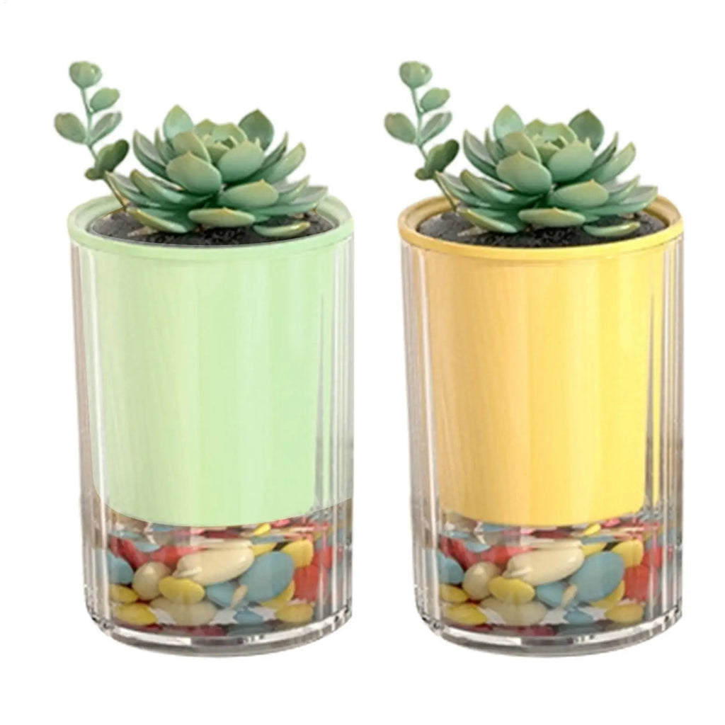 Self-Watering Double-Layer Flower Pot | Desktop Indoor Planter