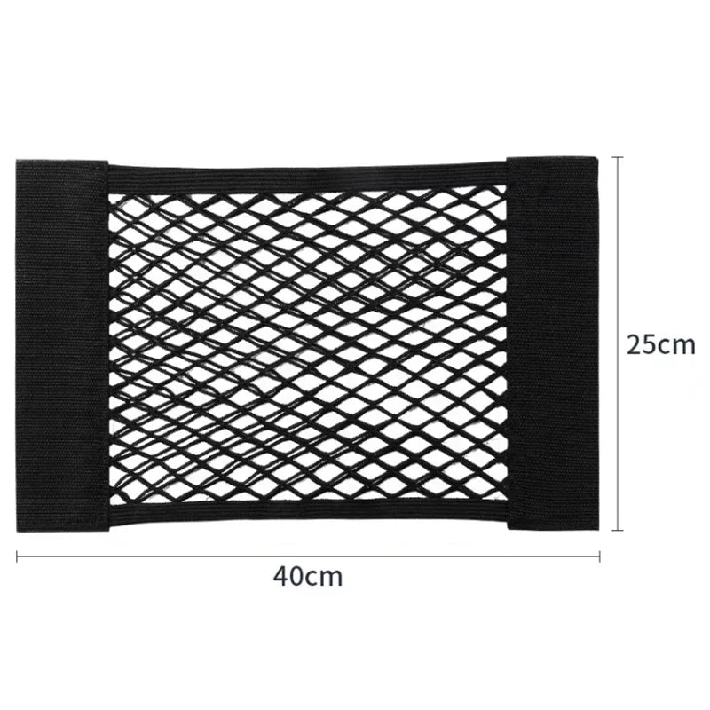 Car Storage Net Stretchable Mesh Pocket Magic Elastic Sticker