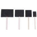 4-Piece Sponge Foam Paint Brush Set | Wooden Handle
