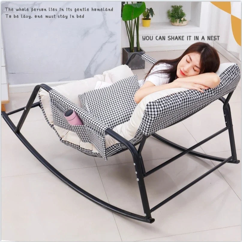 Oversized Double Rocking Chair – Sit & Recline Metal Frame