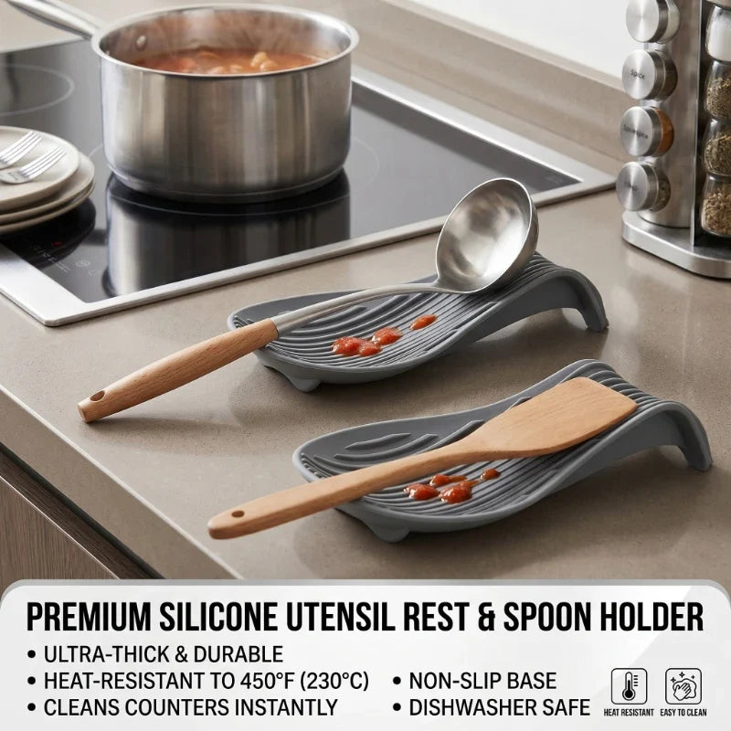 1 Silicone Insulated Spoon Holder Heat Resistant Placemat Cutlery