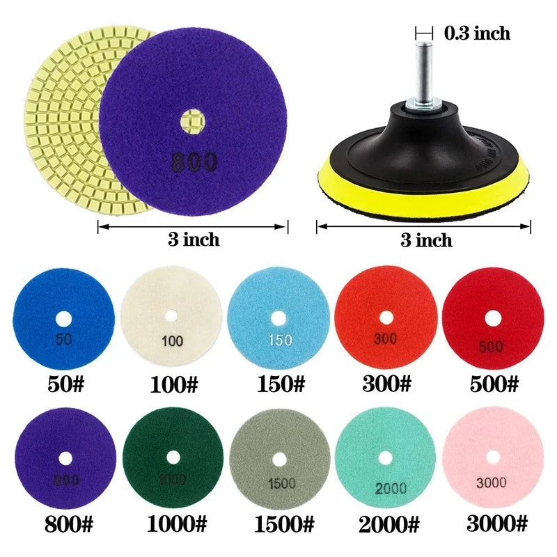 A36T- Diamond Polishing Pads Wet Dry Granite Stone Concrete Marble