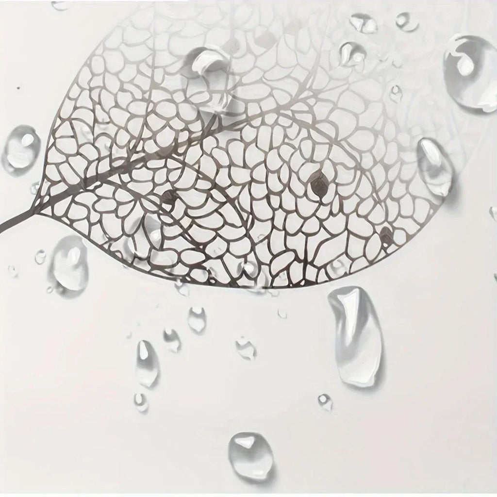 Eco Friendly PEVA Waterproof Bath Curtain Rustproof Grommets Leaf