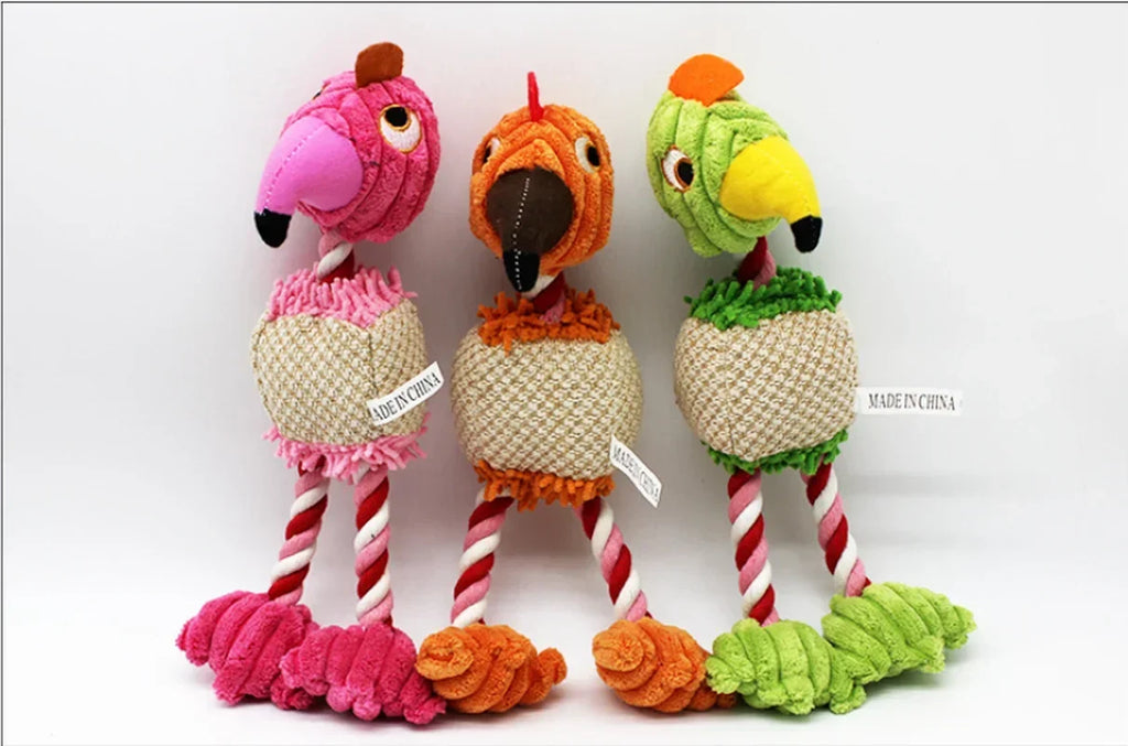 Parrot Plush Dog Chew Toy – Soft Interactive Toy for Dogs