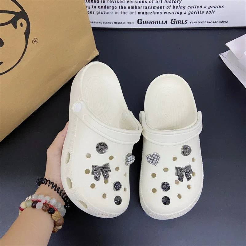 Fashionable Shoe Accessory Made Metal Chain Clasp Removable Suitable