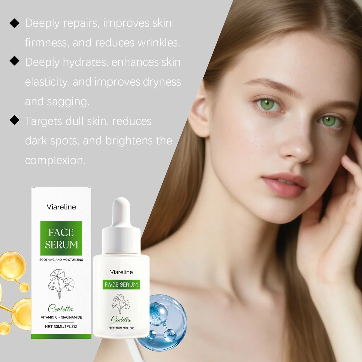 Viareline Centella Asiatica Serum – Soothing & Brightening 30ml