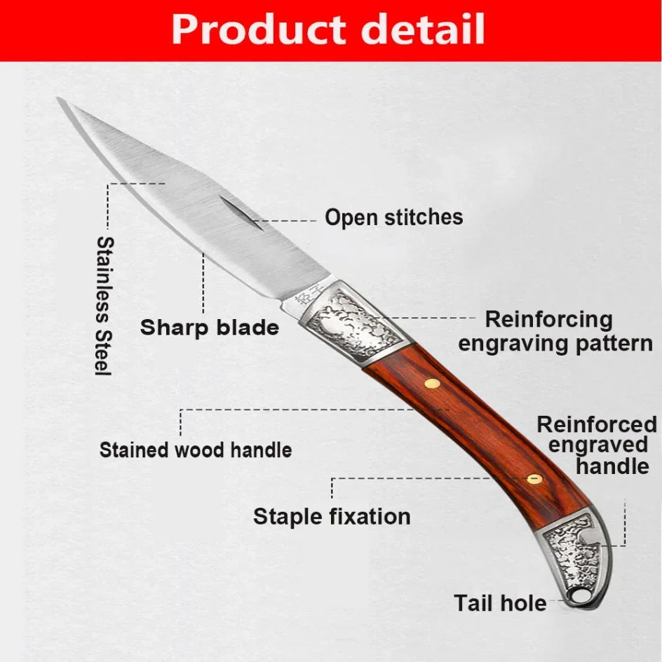 Mini Folding Pocket Knife – Stainless Steel Keychain Fruit Knife