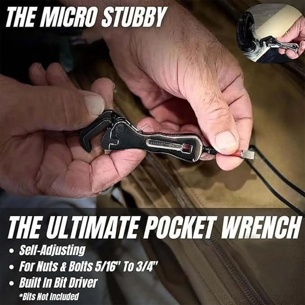 Stubby Adjustable Wrench – Non-Slip Compact Short Handle Tool