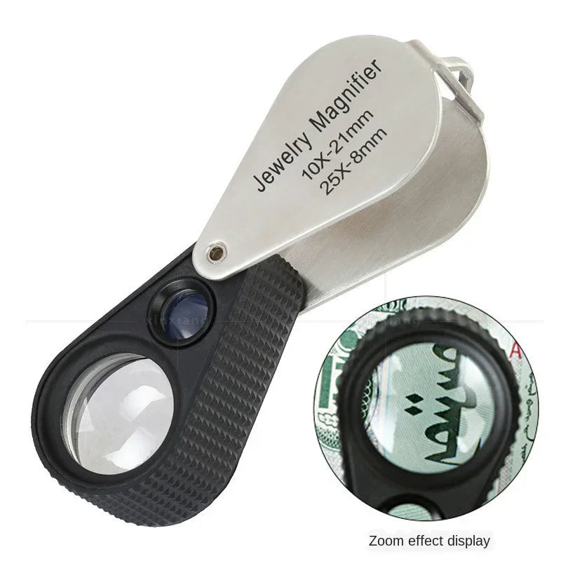 10x 25x Jewelry Loupe Magnifier – Dual Lens Optical Glass