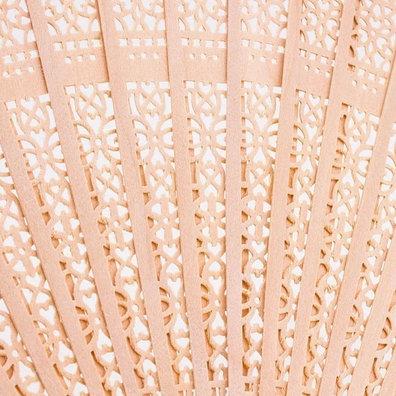 Sandalwood Folding Hand Fan 20cm – Hollow Wooden Carved Fan
