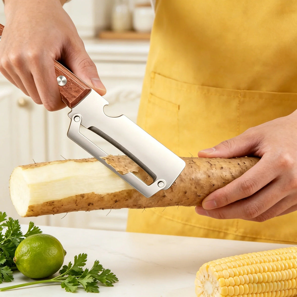 Multi-Use Sugarcane & Fruit Peeling Knife – Stainless Steel