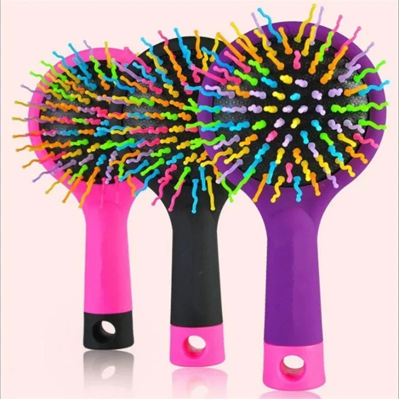 Kids Rainbow Detangling Pocket Comb – 4-Color Travel Hair Brush