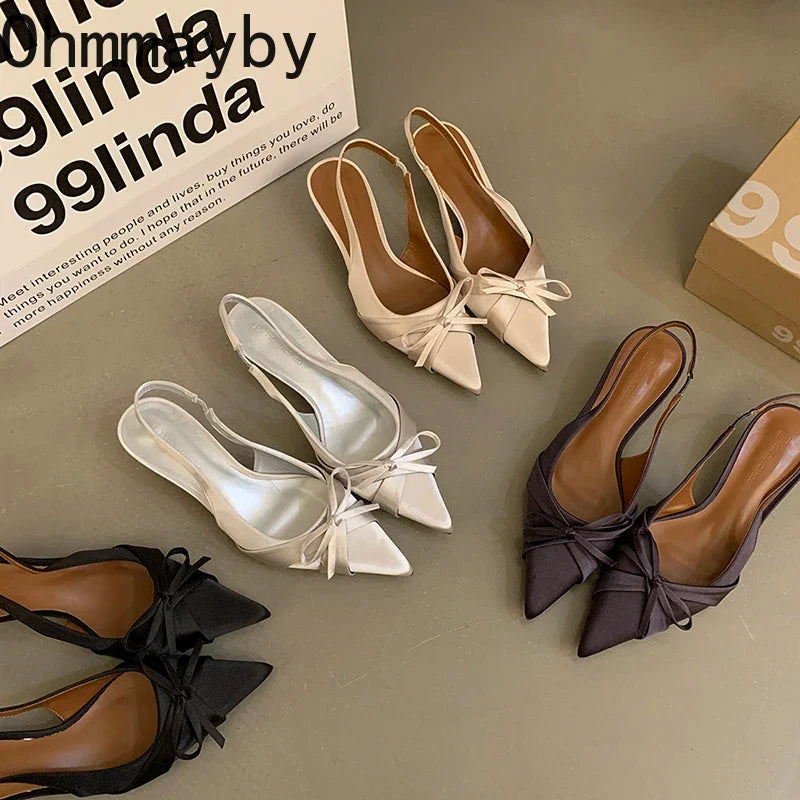Women's High Heel Butterfly-Knot Slingback Sandals | Party Pumps