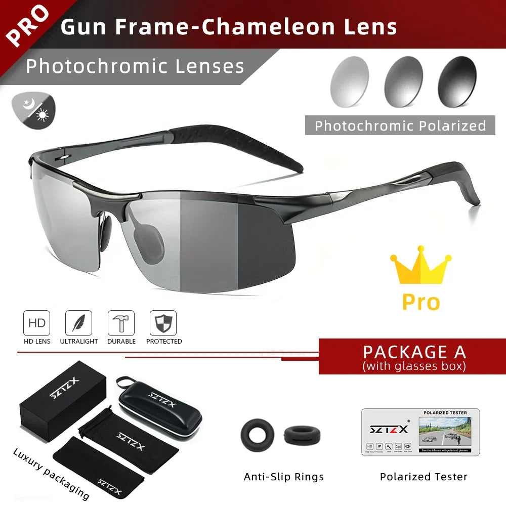 SZTZX Photochromic Polarized Sport Sunglasses UV400 Cycling