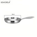 KEMORELA 24cm 304 Stainless Steel Frying Pan 3-Ply Skillet